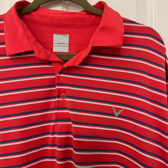 Callaway Men's Red Striped Polo Shirt - Picture 2 of 4